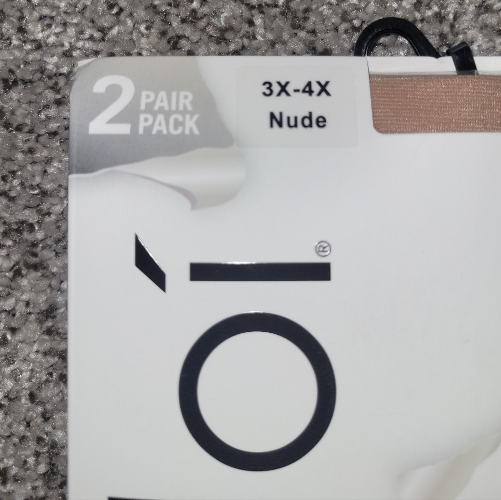 2 2-Pks(4 Pairs) MeMoi Womens Size 3X-4X Nude Satin Sheer Control Top Pantyhose - Picture 4 of 9